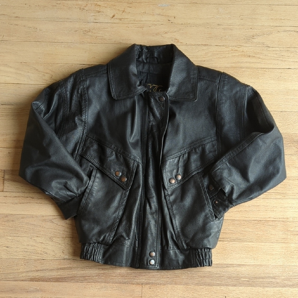 Women's Size Small Black Leather Jacket